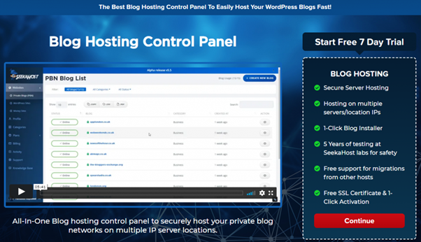 How a WordPress Website can be set up easily and quickly with the SeekaHost Blog Hosting Control Panel
