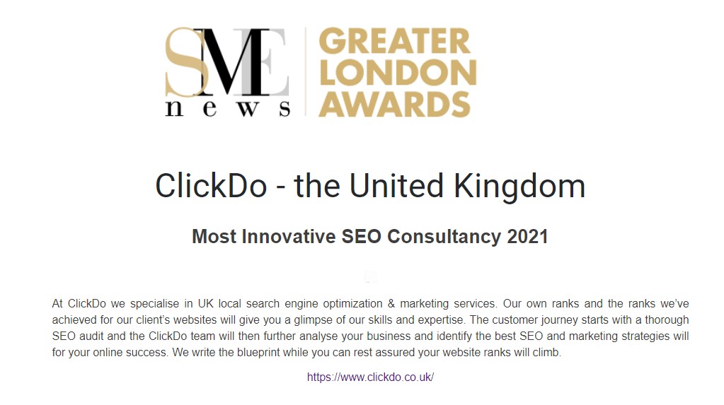 seo-agency-clickdo-wins-sme-news-london-award-for-best-seo-consultancy-london