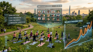 park-setting-showing-floating-data-visuals-and-yoga-class-check-ins