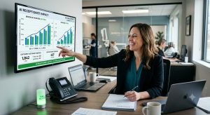 business-owner-reviewing-increased-revenue-after-implementing-an-AI-receptionist.