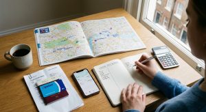 A-person-planning-a-budget-for-a-London-city-break 